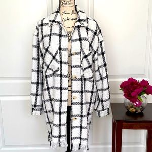 Promesa Black and White Plaid Jacket